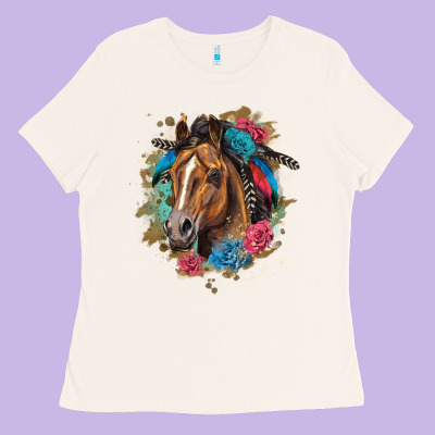 Quarter Horse Floral Ladies Tee Designed By Lillyallendesigns