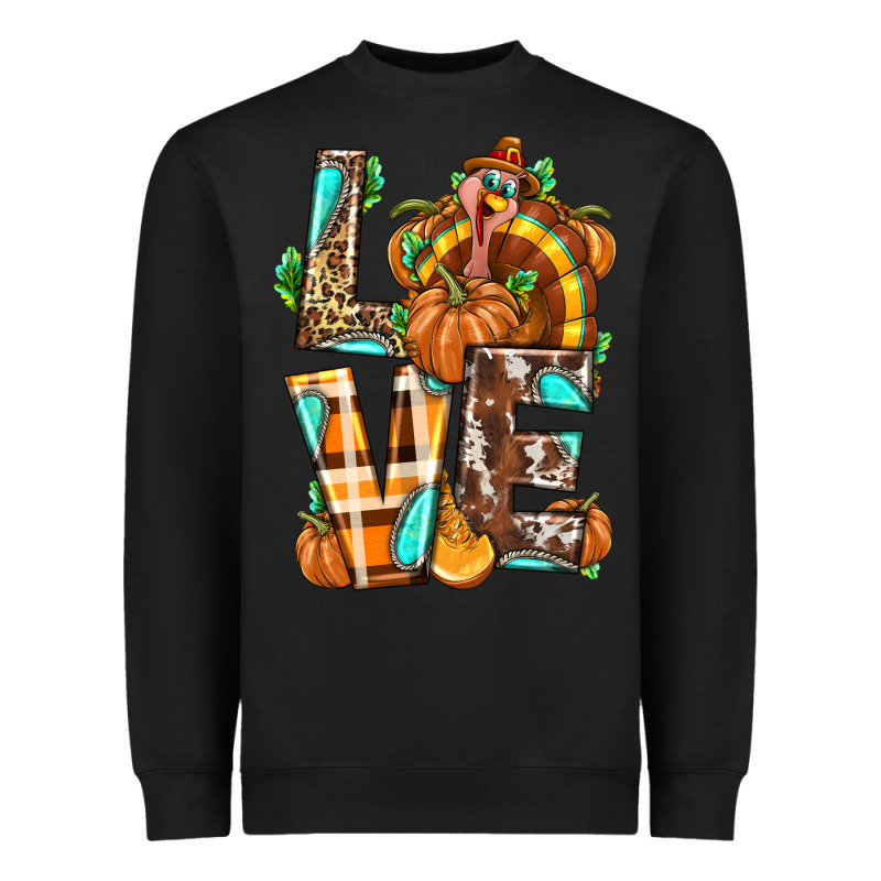 Love Turkey Thanksgiving Heavyweight Sweatshirt by texasbilliewilder | Teevron