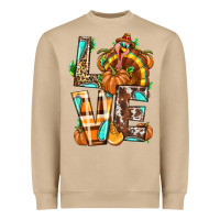 Mushroom Love Turkey Thanksgiving Heavyweight Sweatshirt - texasbilliewilder