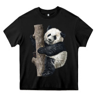 Black Giant Panda Heavy Core Tee - LillyAllenDesigns