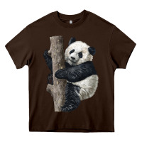 Chocolate Brown Giant Panda Heavy Core Tee - LillyAllenDesigns