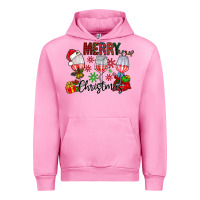 Fuchsia Pink Merry Christmas Urban Hoodie - CowhideDigitalArt