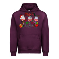 Mauve Wine Merry Christmas Urban Hoodie - CowhideDigitalArt