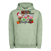 Pigment Oil Green Merry Christmas Urban Hoodie - CowhideDigitalArt