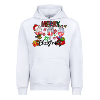 White Merry Christmas Urban Hoodie - CowhideDigitalArt