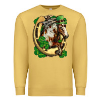 Antique Gold Horse with horseshoe st patricks day Premium Sweatshirt - FaDigitalArtStudio
