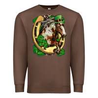 Chestnut Horse with horseshoe st patricks day Premium Sweatshirt - FaDigitalArtStudio