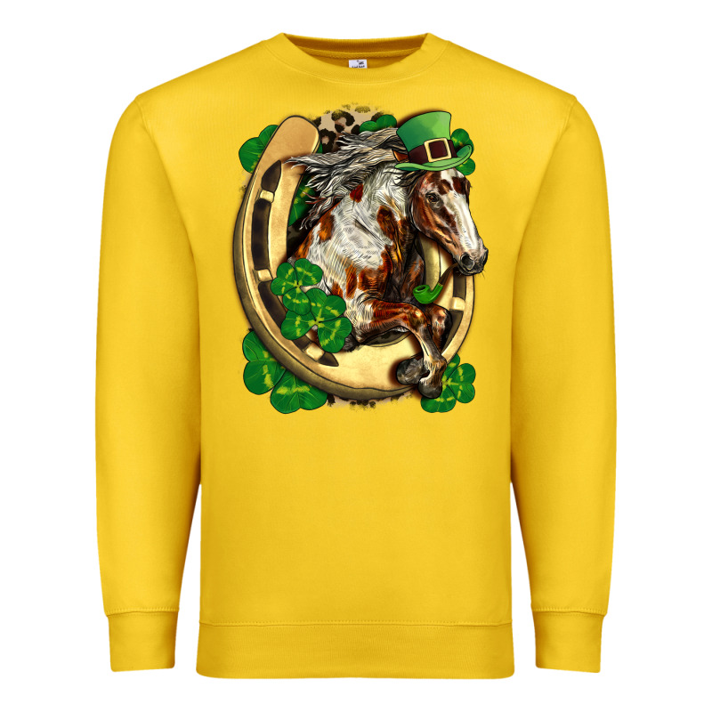Horse With Horseshoe St Patricks Day Premium Sweatshirt by FaDigitalArtStudio | Teevron