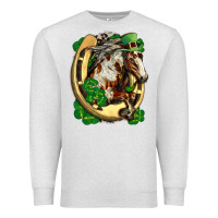 Oatmeal Heather Horse with horseshoe st patricks day Premium Sweatshirt - FaDigitalArtStudio