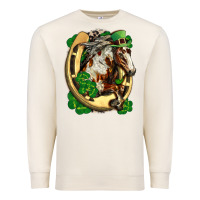Sandshell Horse with horseshoe st patricks day Premium Sweatshirt - FaDigitalArtStudio