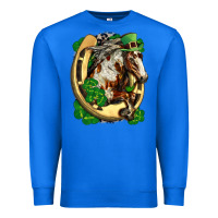 True Royal Horse with horseshoe st patricks day Premium Sweatshirt - FaDigitalArtStudio