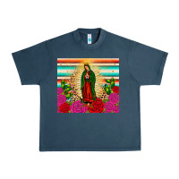 Midnight Navy our lady of guadalupe cactus leopard Urban Heavy Tee - JahusDesignShop