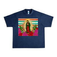 Navy our lady of guadalupe cactus leopard Urban Heavy Tee - JahusDesignShop
