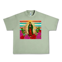 Oil Green our lady of guadalupe cactus leopard Urban Heavy Tee - JahusDesignShop