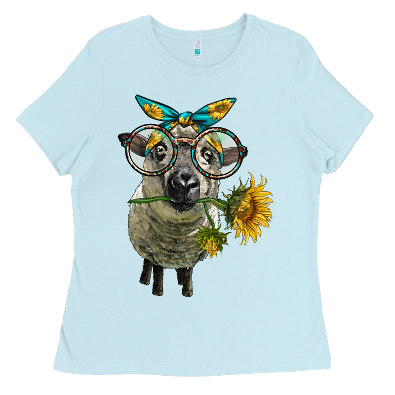 Cute Hempshire Sheep With Eyeglasses Ladies Tee by LillyAllenDesigns | Teevron