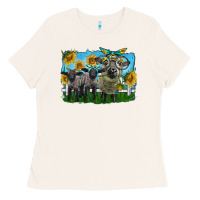Bone cute hempshire sheep family Ladies Tee - LillyAllenDesigns