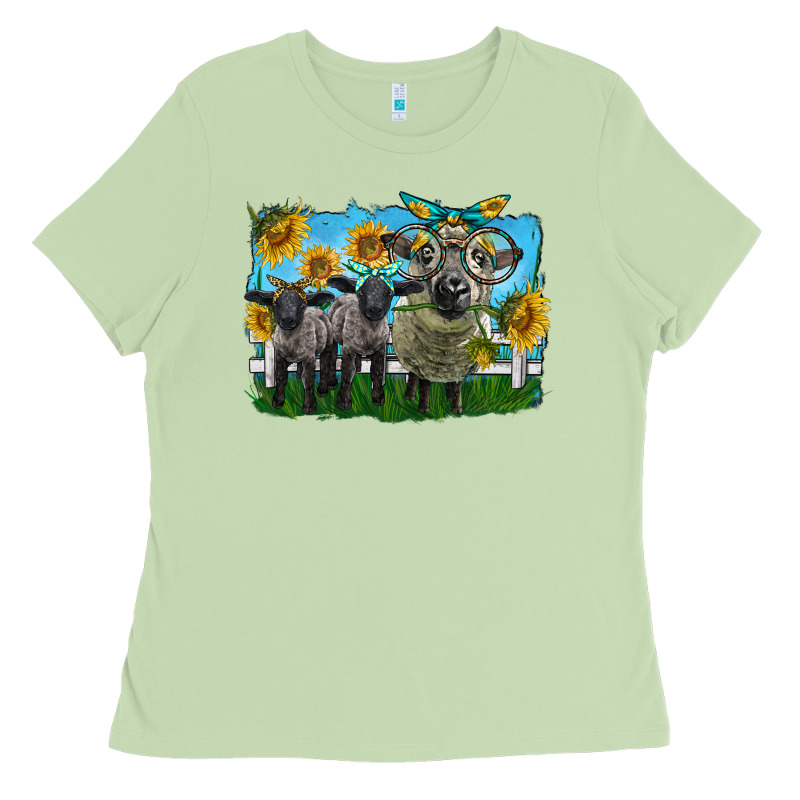 Cute Hempshire Sheep Family Ladies Tee by LillyAllenDesigns | Teevron