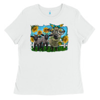 White cute hempshire sheep family Ladies Tee - LillyAllenDesigns