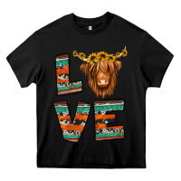 Black love highland cow Heavy Core Tee - Jasminsmagicworld