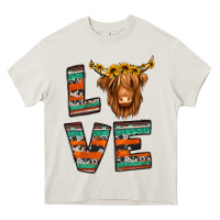 Cream love highland cow Heavy Core Tee - Jasminsmagicworld