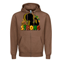Chestnut She is strong Black History Zipper Hoodie - HowdyJamesFarm