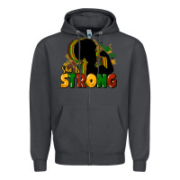 Smoke She is strong Black History Zipper Hoodie - HowdyJamesFarm