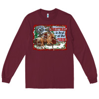 Burgundy christmas is best at the farm Long Sleeve Tee - RanaPortraitStore