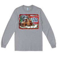 Heather Grey christmas is best at the farm Long Sleeve Tee - RanaPortraitStore