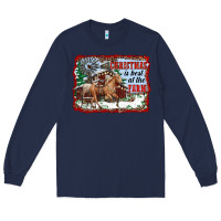 Navy christmas is best at the farm Long Sleeve Tee - RanaPortraitStore