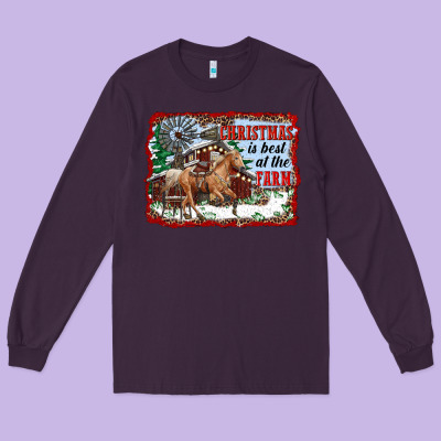 Christmas Is Best At The Farm Long Sleeve Tee Designed By Ranaportraitstore