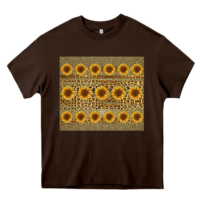 Leopard Glitter Sunflower Tumbler Heavy Core Tee by Jasminsmagicworld | Teevron