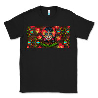 Black Chingona Sugar Skull License Plate Classic Tee - BundleAndBundleShop