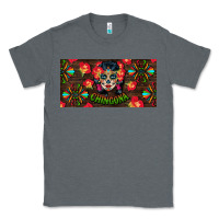 Charcoal Heather Chingona Sugar Skull License Plate Classic Tee - BundleAndBundleShop