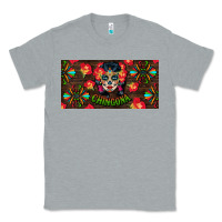 Heather Grey Chingona Sugar Skull License Plate Classic Tee - BundleAndBundleShop