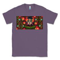 Lavender Chingona Sugar Skull License Plate Classic Tee - BundleAndBundleShop