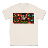 Natural Chingona Sugar Skull License Plate Classic Tee - BundleAndBundleShop