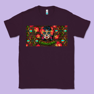 Chingona Sugar Skull License Plate Classic Tee Designed By Bundleandbundleshop