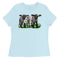 Baby Blue baby sheeps with daisies Ladies Tee - LillyAllenDesigns