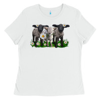 White baby sheeps with daisies Ladies Tee - LillyAllenDesigns
