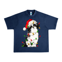 Navy christmas shih tzu dog Urban Heavy Tee - LillyAllenDesigns