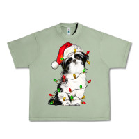 Oil Green christmas shih tzu dog Urban Heavy Tee - LillyAllenDesigns