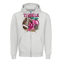 Dove Grey Tackle Cancer Zipper Hoodie - HowdyJamesFarm