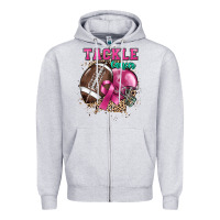 Heather Grey Tackle Cancer Zipper Hoodie - HowdyJamesFarm