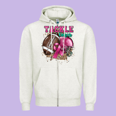 Tackle Cancer Zipper Hoodie Designed By Howdyjamesfarm