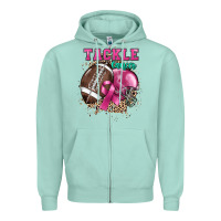 Seafoam Tackle Cancer Zipper Hoodie - HowdyJamesFarm