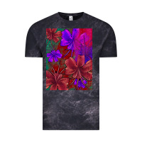 Cloud Black floral pattern Vintage Tee - JahusDesignShop