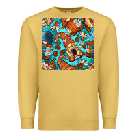 Antique Gold coffee and barista gnomes with glitter seamless pattern bbs Premium Sweatshirt - BundleAndBundleShop