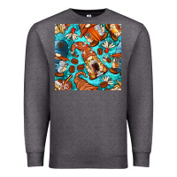 Charcoal Heather coffee and barista gnomes with glitter seamless pattern bbs Premium Sweatshirt - BundleAndBundleShop