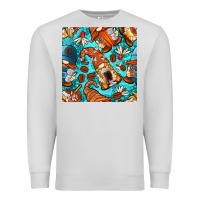 Dove Grey coffee and barista gnomes with glitter seamless pattern bbs Premium Sweatshirt - BundleAndBundleShop