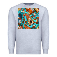 Heather Grey coffee and barista gnomes with glitter seamless pattern bbs Premium Sweatshirt - BundleAndBundleShop